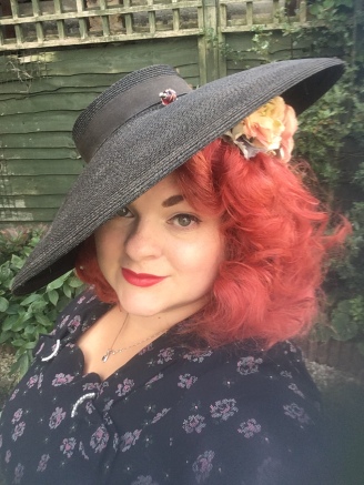 My outfit last year included this rather spectacular hat, to keep the sun out of my eyes.